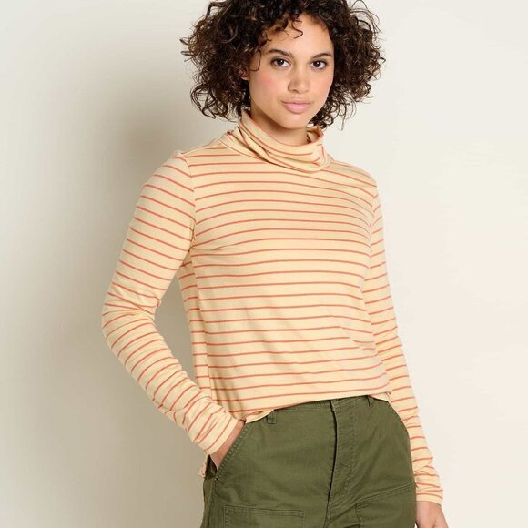 NWT Toad & Co Maisey Orange Striped Turtleneck Top - Picture 1 of 5